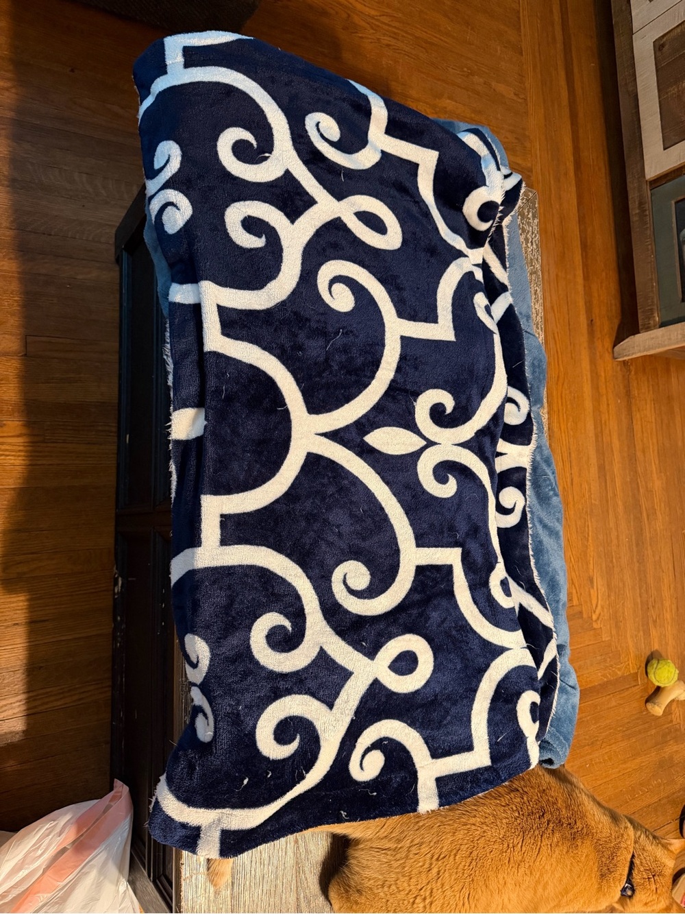 Soft Navy and White Decorative King Size Sham Set of 2